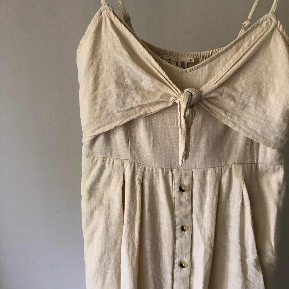 SKY AND SPARROW Knot Cream Midi Dress M - Picture 7 of 10